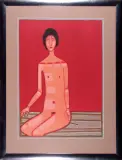 Akt siedzący 1999 by Jerzy Nowosielski, serigrafia, papier, sold Nov 2003