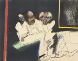 Stanisław Rodziński, Siedzący, pastel, papier