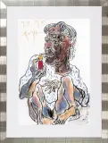 Andrzej Fogtt, Kobieta zapalająca papierosa, 1997, pastel, papier