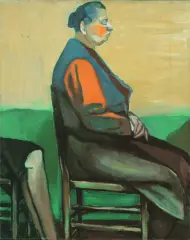 Andrzej Wróblewski, Szkic do Ukrzesłowienia, 1956, olej, płótno