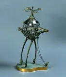 Jakub Łęcki, Helikopter, z cyklu Maszyny latające, 2003, brąz, szkło witrażowe, cyna