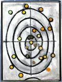 Collage by Jadwiga Maziarska, olej, płótno, collage, sold Nov 2003