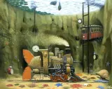 Trakcja podwodna by Jacek Yerka, 2003, pastel, papier, sold Nov 2003