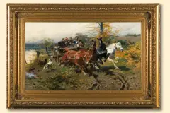 Józef Brandt, ROZPĘDZONY ZAPRZĘG, ok. 1900, olej, płótno