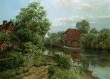 Carl Christian Schirm, Pejzaż jesienny, ok. 1900, olej, płótno