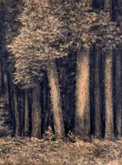 Las by Leon Wyczółkowski, ok. 1930, kredka, papier, sold Oct 2003