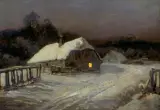 Wiktor Korecki, W zimowej szacie, po 1945, olej, tektura