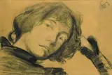 Stanisław Wyspiański, Zamyślona ; Portret Dagny Przybyszewskiej, 1898-9, kredka, papier