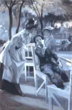 Emil Rosenstand, Flirt; W parku, 1908, akwarela, gwasz, papier