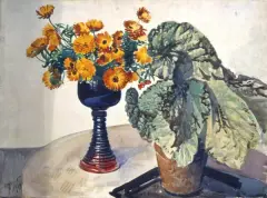 Nagietki i begonia by Leon Wyczółkowski, 1914, akwarela, papier, sold Oct 2003