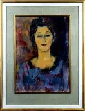 Portret kobiecy by Zygmunt Landau, 1959, akwarela, papier, sold Oct 2003