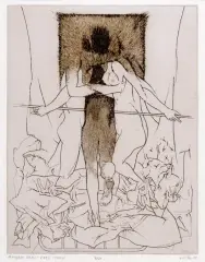 Jacek Waltos, Pomiędzy nami - Kres (okno), 1980, akwaforta barwna, papier