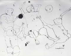 Postaci by Eugeniusz Markowski, serigrafia, papier, sold Oct 2003