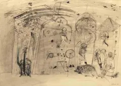 Henryk Cześnik, Sceny figuralne, 1989, tusz pióro, pędzel, papier