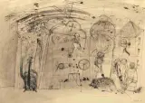 Henryk Cześnik, Sceny figuralne, 1989, tusz pióro, pędzel, papier