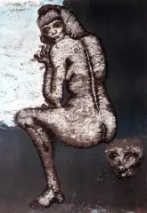 Suzanne by Jan Lebensztejn, 1973, litografia, papier, sold Oct 2003