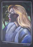 Portret kobiety by Hanna Bakuła, pastel, papier, sold Oct 2003