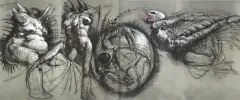 Franciszek Starowieyski, Opowieści wdowy Ikarowej, 1985, węgiel, pastel, płótno