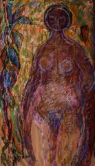 Jan Wodyński, Akt, pastel, papier