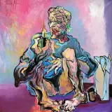 KOBIETA ZAPALAJĄCA PAPIEROSA by Andrzej Fogtt, 1997, olej, płótno, sold Jun 2003