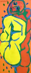 POSTAĆ by Marian Czapla, 1992, akryl, płótno, sold Jun 2003