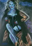 Maski by Hanna Bakuła, pastel, papier, sold Jun 2003