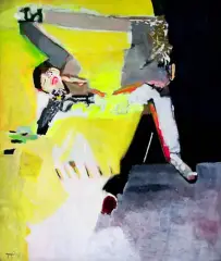 Teresa Pągowska, ŻÓŁTA TANCERKA, 1988, olej, płótno