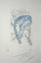 Miekki zegar by Salvador Dalí, 1968, sucha igła, sold Jun 2003