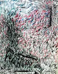 Postać siedząca by Andrzej Fogtt, 1985, gwasz, papier, sold Jun 2003