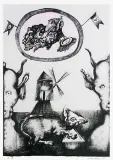 Jan Lebensztejn, Ilustracja do "Folwarku zwierzęcego" G. Orwella