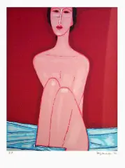 Jerzy Nowosielski, Akt siedzący, 1999, serigrafia, papier