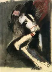 Stanisław Rodziński, Pieta, 1979, pastel, papier