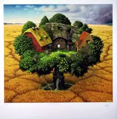 Jacek Yerka, Gniazdo, 1999, druk autorski, papier