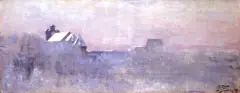 Julian Fałat, Kraków we mgle, 1898, olej, płótno