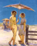 W słońcu by Vlastimil Hofman, 1925, olej, tektura, offered Jun 2003