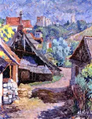 Józef Jarosz, Widok Kazimierza nad Wislą, olej, tektura