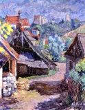 Józef Jarosz, Widok Kazimierza nad Wislą, olej, tektura
