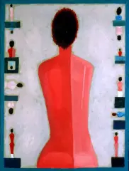 Jerzy Nowosielski, Półakt tyłem, 1984, olej, płótno