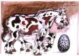 Koń zbliża się do wieczności by Franciszek Starowieyski, 1995, gwasz, pastel, papier, sold Jun 2003
