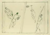 Gra (Tenis) by Jerzy Nowosielski, 1955, ołówek, papier, sold Jun 2003