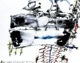 Tadeusz Brzozowski, Homo ludens &agrave; la moomba coctail, 1986, tusz, akwarela, papier