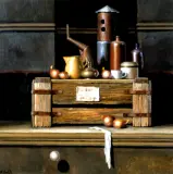 Martwa natura by Marian Michalik, 1997, olej, płyta pilśniowa, sold Apr 2003