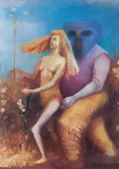 Barabara Ziembicka, POTWÓR Z GŁOWĄ W KSZTAłCIE SERCA, 1998, olej, płótno
