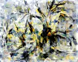 Lech Kunka, Pejzaż z drzewami, 1946, olej, płótno