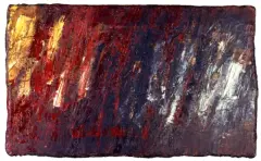 Adam Brincken, Z cyklu „Otwarty kamień“, 1997, akryl, wosk, płótno zszywane na krawędziach