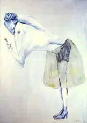 Jacek Sroka, Kobieta paląca papierosa, 1994, olej, płótno
