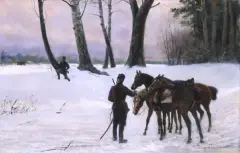 Feliks Franić, ZASADZKA (SCENA Z POWSTANIA STYCZNIOWEGO), 1893, olej, płótno