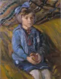 Kasper Pochwalski, DZIEWCZYNKA Z KOKARDĄ WE WŁOSACH, 1949, olej, płótno