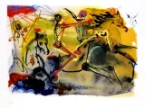 Jeźdźcy Apokalipsy by Salvador Dalí, 1970, litografia, papier, sold Dec 2002