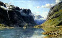 Henry Enfield, Nad fiordem norweskim, olej, płótno
